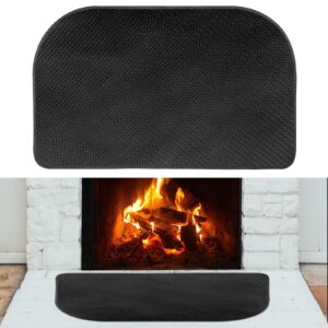 nqeuepn 42x24'' fireplace mat, thickened fiberglass fireproof capet rug fireplace hearth mat anti-slip black flame resistant pad sparks ember fireplace floor protector for indoor outdoor