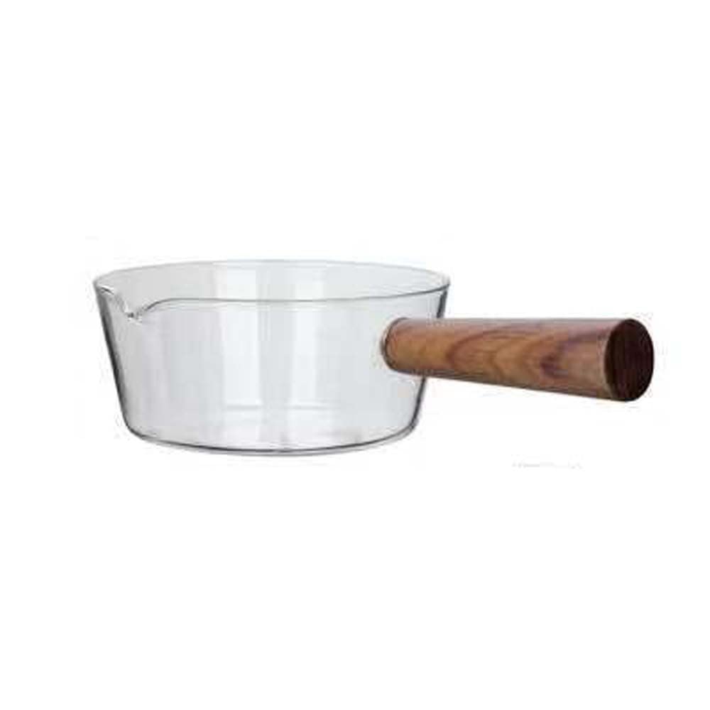 Nonstick Saucepan, Small Cooking Pot With Stay Wood Handle, Heat-Resistant Mini Simmer Pot For Pasta Noodle, Soup, Milk, Baby Food(600ml)