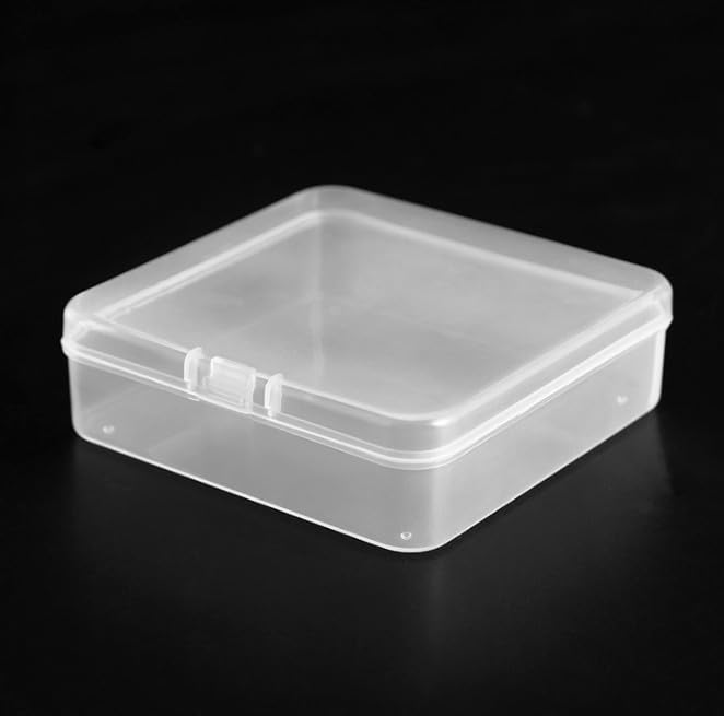 Pcxino 40 Pack 7.5 cm Small Clear Storage Box,Clear Plastic Beads Storage Containers Box with Hinged Lid for Small Items and Craft Projects