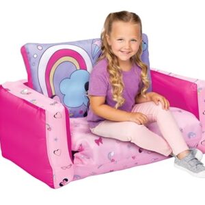 Minnie Mouse Kids Sofa Bed, Children 2-in-1 Flip Open Inflatable Comfy Couch to Lounger, Toddler Nap Mat, Over 4ft Long