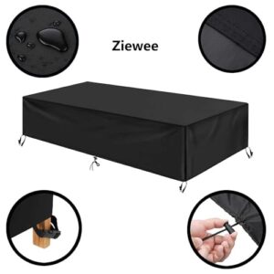 Ziewee Patio Furniture Covers 120" L x 96" W x 34" H Waterproof Outdoor Table Cover 600D Rectangular Sofa Cover Weatherproof Furniture Covering for Deck Lawn and Backyard 300x240x85cm