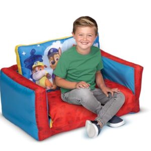 Paw Patrol Kids Sofa Bed, Children 2-in-1 Flip Open Inflatable Comfy Couch to Lounger, Toddler Nap Mat, Over 4ft Long