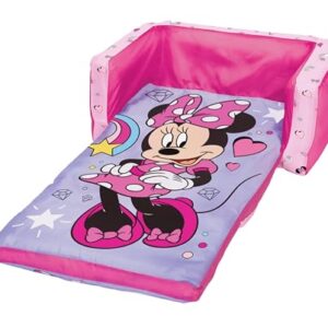 Minnie Mouse Kids Sofa Bed, Children 2-in-1 Flip Open Inflatable Comfy Couch to Lounger, Toddler Nap Mat, Over 4ft Long