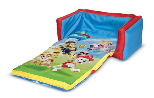 Paw Patrol Kids Sofa Bed, Children 2-in-1 Flip Open Inflatable Comfy Couch to Lounger, Toddler Nap Mat, Over 4ft Long