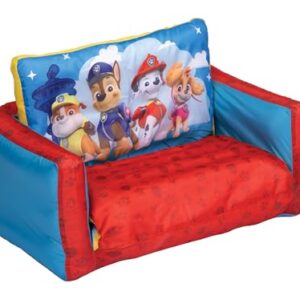 Paw Patrol Kids Sofa Bed, Children 2-in-1 Flip Open Inflatable Comfy Couch to Lounger, Toddler Nap Mat, Over 4ft Long