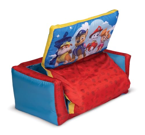 Paw Patrol Kids Sofa Bed, Children 2-in-1 Flip Open Inflatable Comfy Couch to Lounger, Toddler Nap Mat, Over 4ft Long