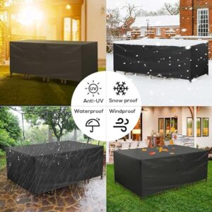 Ziewee Patio Furniture Covers 120" L x 96" W x 34" H Waterproof Outdoor Table Cover 600D Rectangular Sofa Cover Weatherproof Furniture Covering for Deck Lawn and Backyard 300x240x85cm