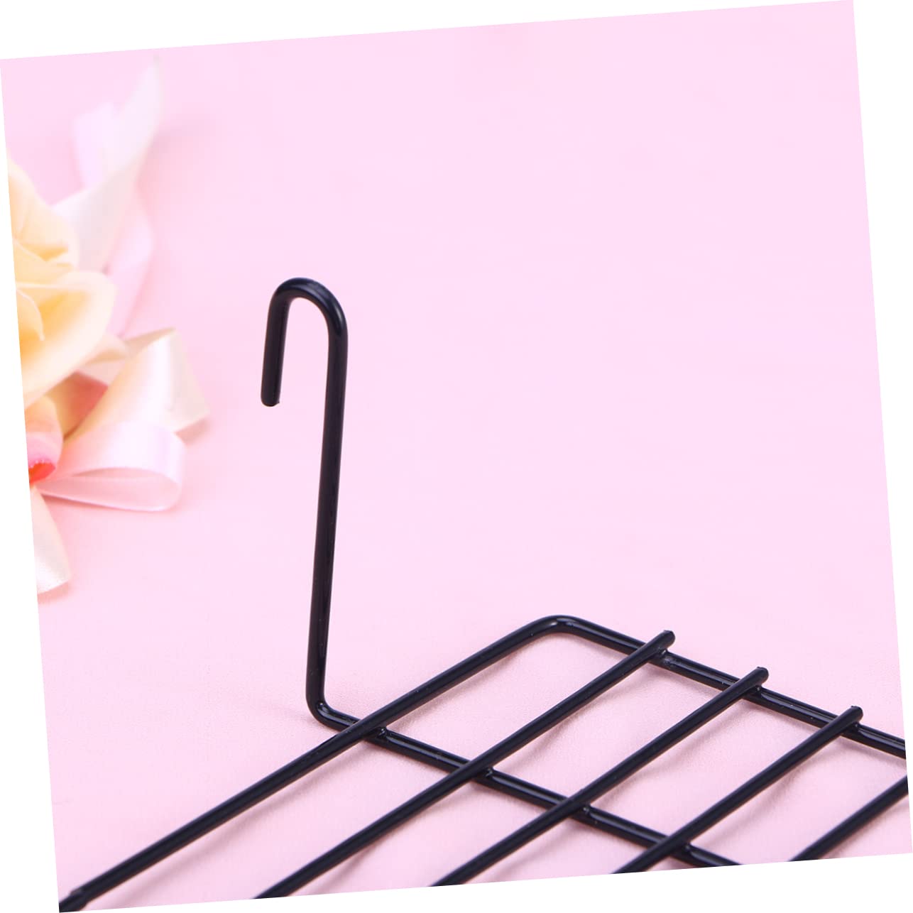 BESTOYARD Hanging Wire Shelf Wire Wall Panel Wall Grid Display Shelf Metal Floating Shelf Desk Book Holder Grid Basket Wall Grid Panels Grid Wall Rack Panel White Shelfs Organizer Iron Wire