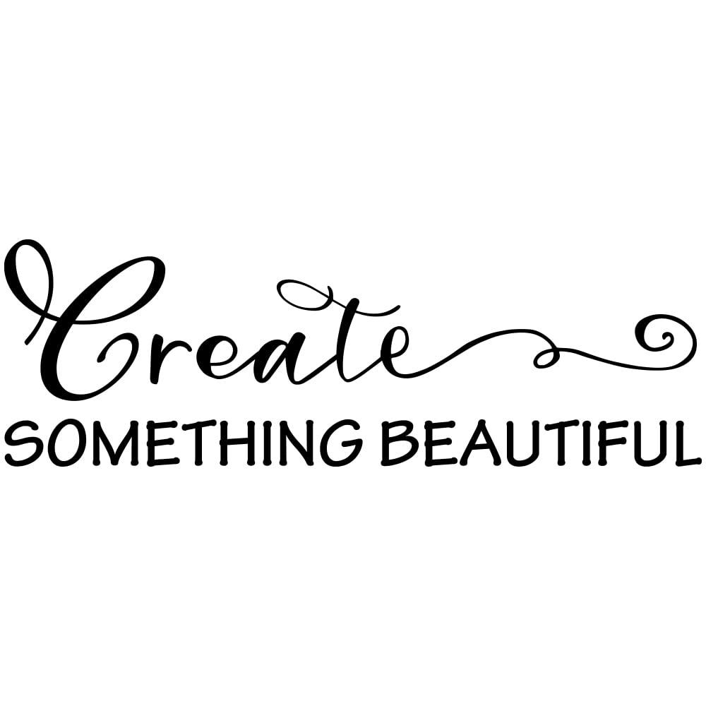 Create Something Beautiful Carved Pure Black Vinyl Wall Decal Art Letters Quotes Saying Wall Art Lettering Home Decor