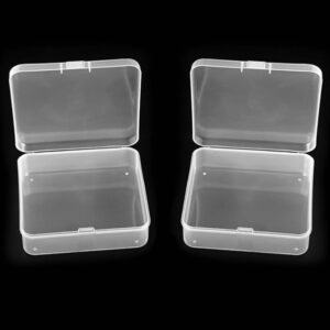 Pcxino 40 Pack 5.5cm Small Clear Storage Box,Clear Plastic Beads Storage Containers Box with Hinged Lid for Small Items and Craft Projects