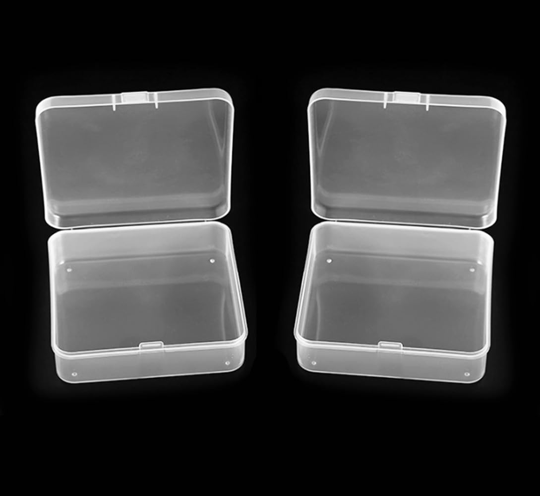 Pcxino 40 Pack 5.5cm Small Clear Storage Box,Clear Plastic Beads Storage Containers Box with Hinged Lid for Small Items and Craft Projects