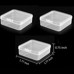 Pcxino 40 Pack 4.5 cm Small Plastic Containers with Lids,Clear Plastic Beads Storage Containers Box for Small Items and Craft Projects