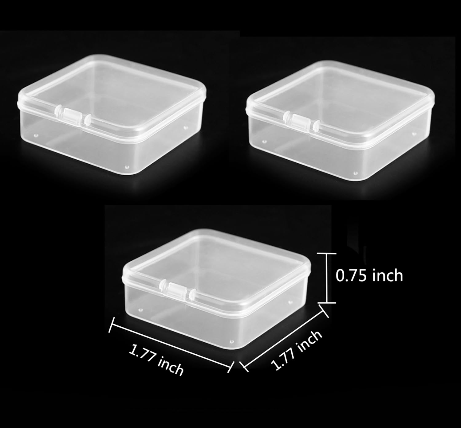 Pcxino 40 Pack 4.5 cm Small Plastic Containers with Lids,Clear Plastic Beads Storage Containers Box for Small Items and Craft Projects