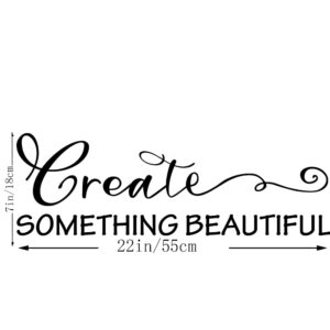 Create Something Beautiful Carved Pure Black Vinyl Wall Decal Art Letters Quotes Saying Wall Art Lettering Home Decor