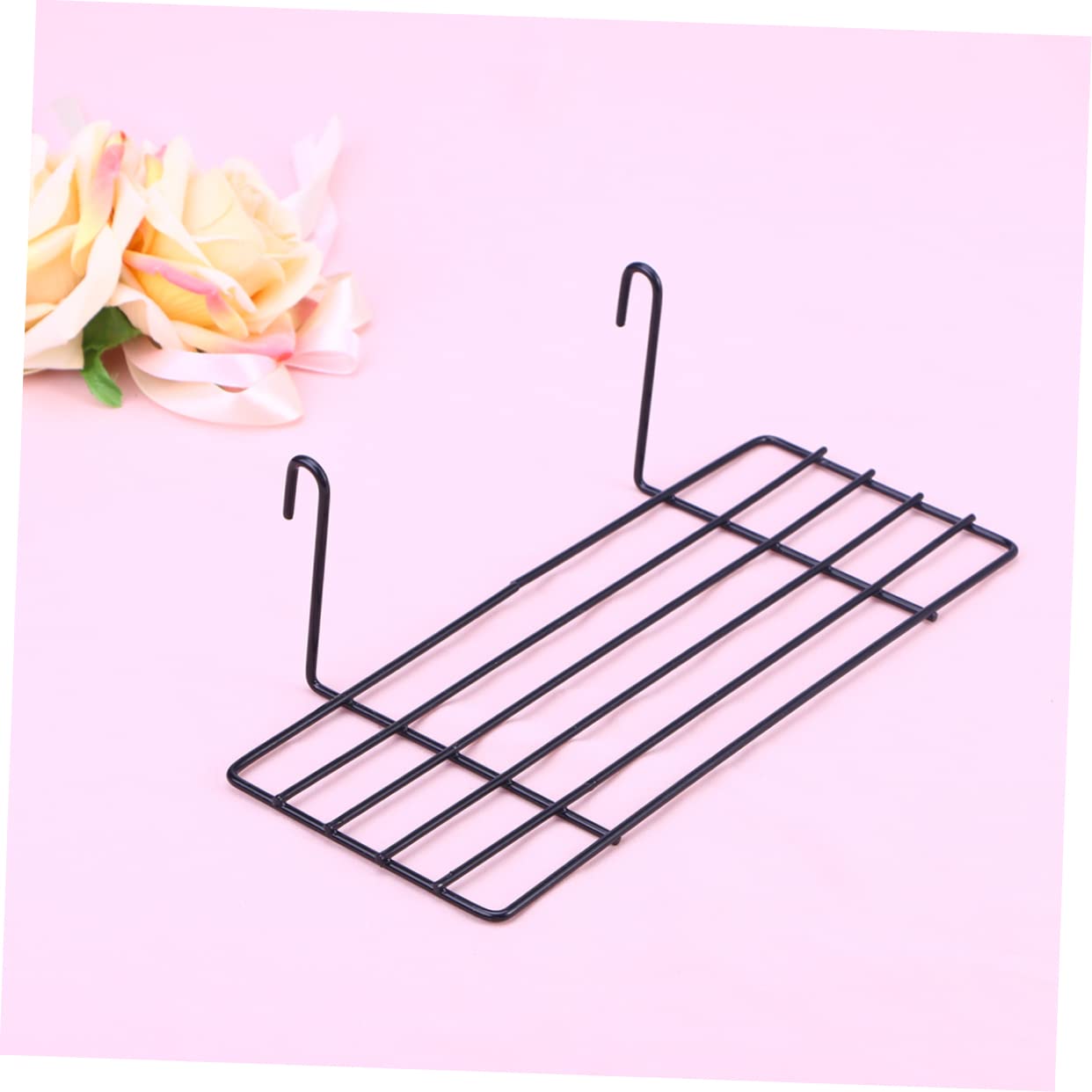 BESTOYARD Hanging Wire Shelf Wire Wall Panel Wall Grid Display Shelf Metal Floating Shelf Desk Book Holder Grid Basket Wall Grid Panels Grid Wall Rack Panel White Shelfs Organizer Iron Wire