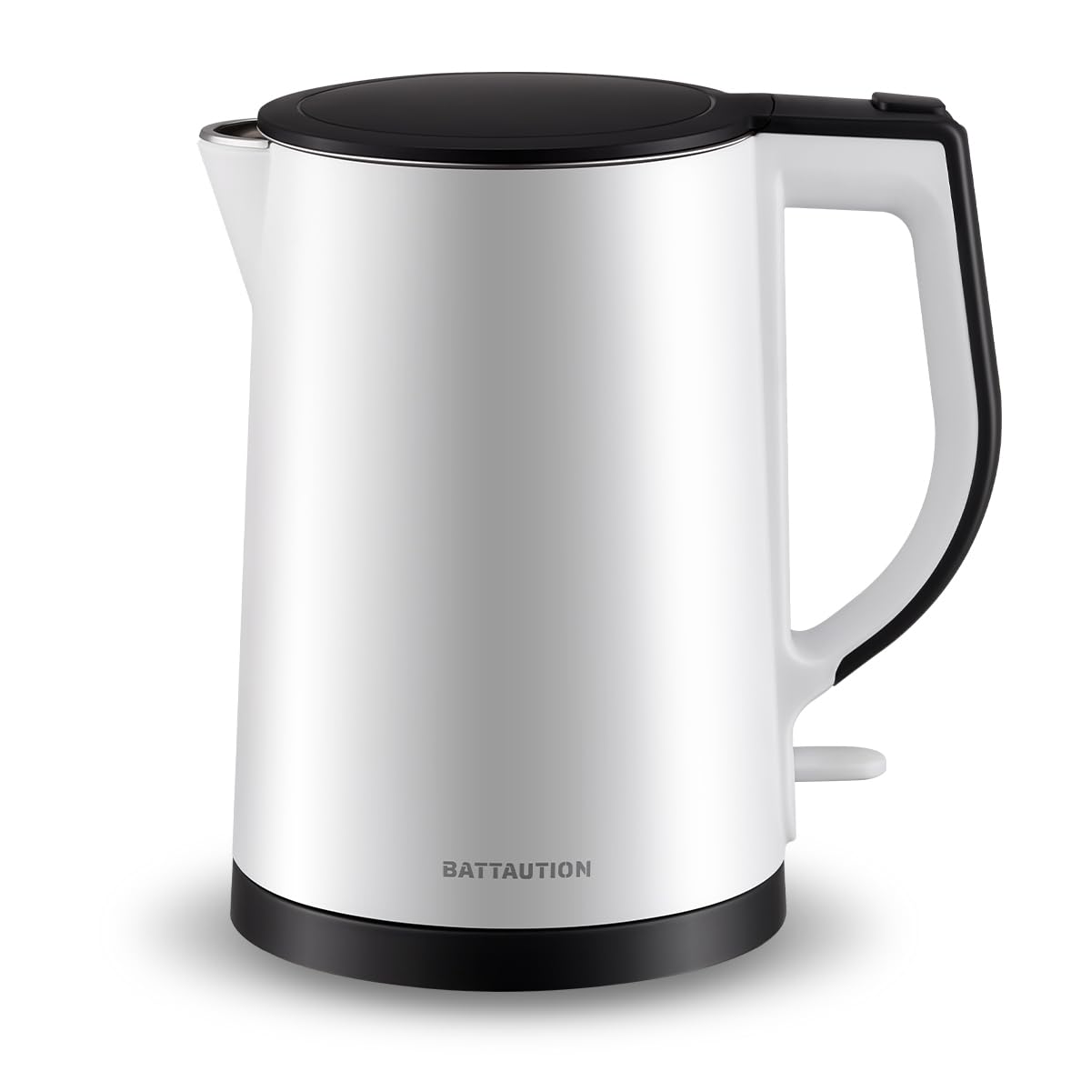 Hot Water Kettle Electric, 1.5 Liter 1000W Instant Kettle for Fast Boil Hot Water with Stainless Steel Double Wall White Electric Water Kettle