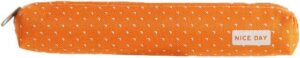 1pc orange pencil case, cute stationeries pouch, kawaii pencil pouch, candy color pencil box, super slim pen bag, wave point cosmetic bag，pen, pencil and marker cases，arts, crafts and sewing