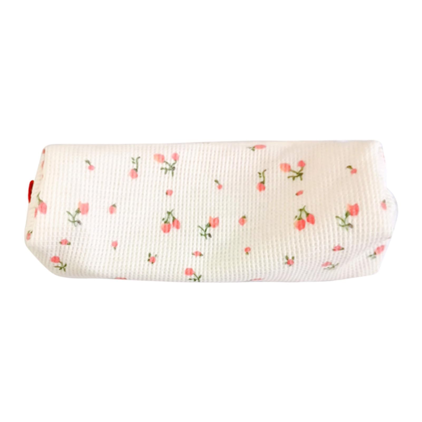 Pink Floral Styl Pencil Bag Women Pencil Case Pen Holder Coin Pouch Cute Simple Pen Bag Stationery Organizer Multifunction Cosmetic Makeup Storage Bag ，Pen, Pencil and Marker Cases Beading Storage