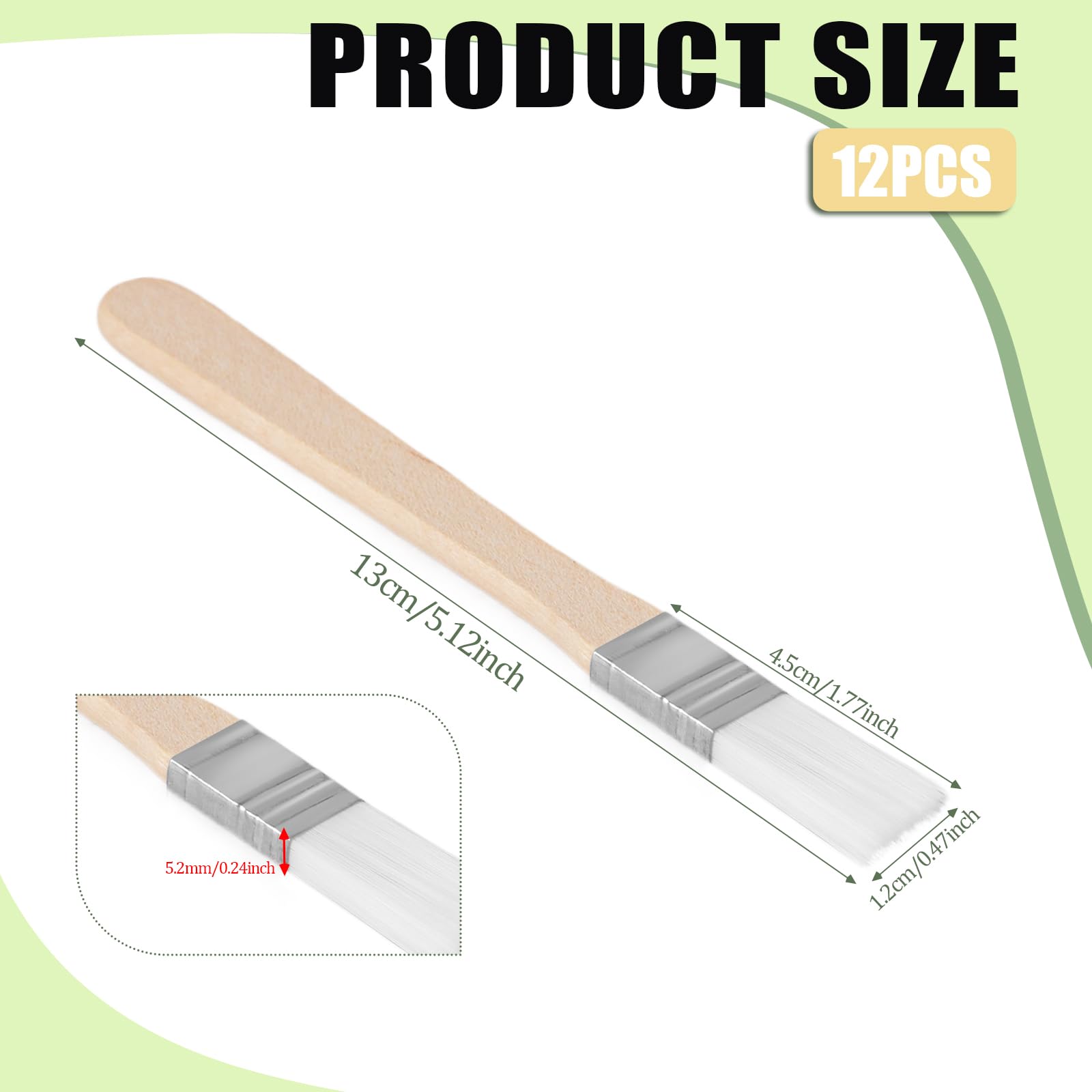 5 Inch Paint Brush Trim Painting Tool Soft Bristle with Wood Handle Small Paint Brushes for Wall, Touch Up, Cabinets, Fences, Edge Painting Tool(0.5" Wide, White