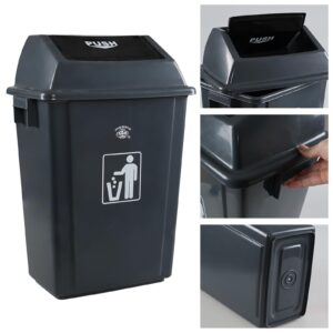 Afromy 4 Packs 16 Gallon Commercial Trash Can, Kitchen Waste Bin with Lid, Plastic Rectangular Recycling Bin, 30" Tall