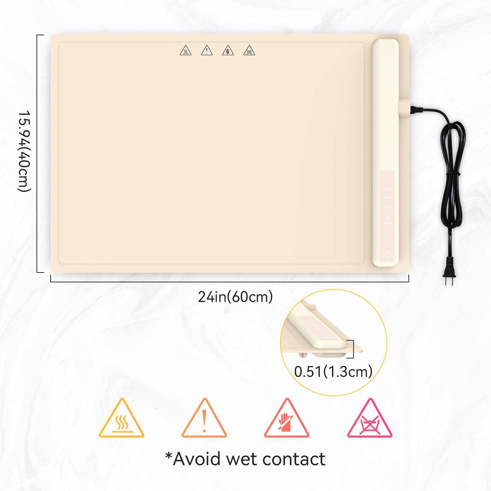 Electric Warming Tray with Adjustable Temperature, Flexible Food Warmer Fast Heating, Portable Electric Warming Hot Plates Trays to Keep Food Warm for Parties Buffets, Restaurants, Dinners(24x16in)