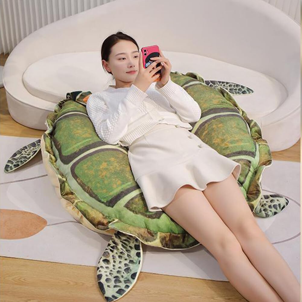 UEncounter Wearable Turtle Shell Pillows Tortoise Plush Pillow Creative Turtle Shell Stuffed Animal Costume Plush Toy Funny Dress Up Creative Gifts for Boys and Girls (40IN)