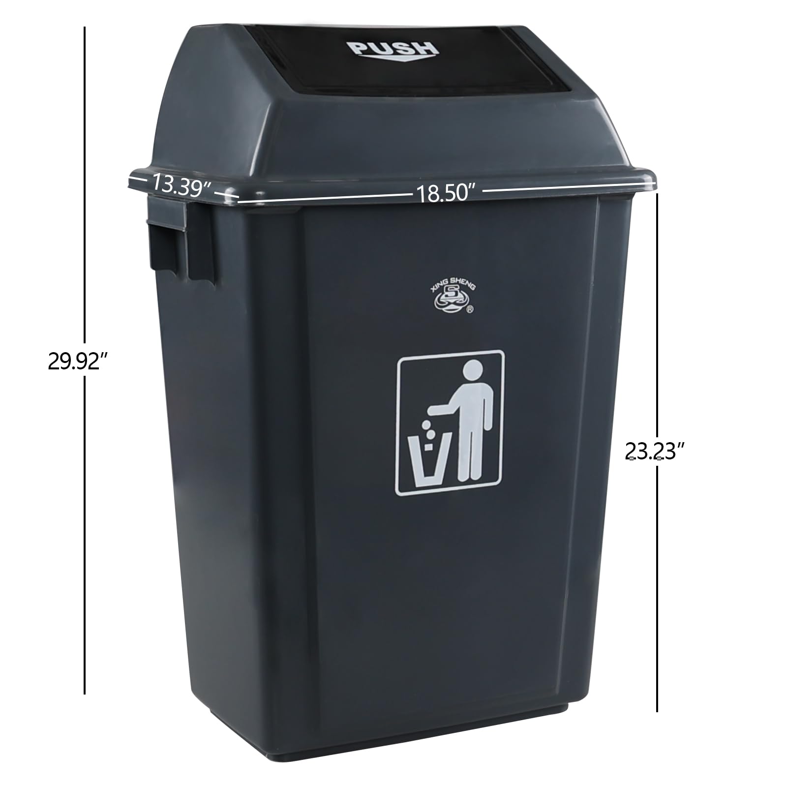 Afromy 4 Packs 16 Gallon Commercial Trash Can, Kitchen Waste Bin with Lid, Plastic Rectangular Recycling Bin, 30" Tall