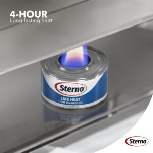 Sterno Safe Heat Chafing Fuel Cans - Chafing Dish Fuel Cans with 4-Hour Burn Time, Chafer Fuel Cans Food Warmers with PowerPad, Chafing Fuel Cans for Catering & Foodservice - 7.26 Oz Each, Pack of 12