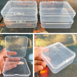 Pcxino 40 Pack 7.5 cm Small Clear Storage Box,Clear Plastic Beads Storage Containers Box with Hinged Lid for Small Items and Craft Projects