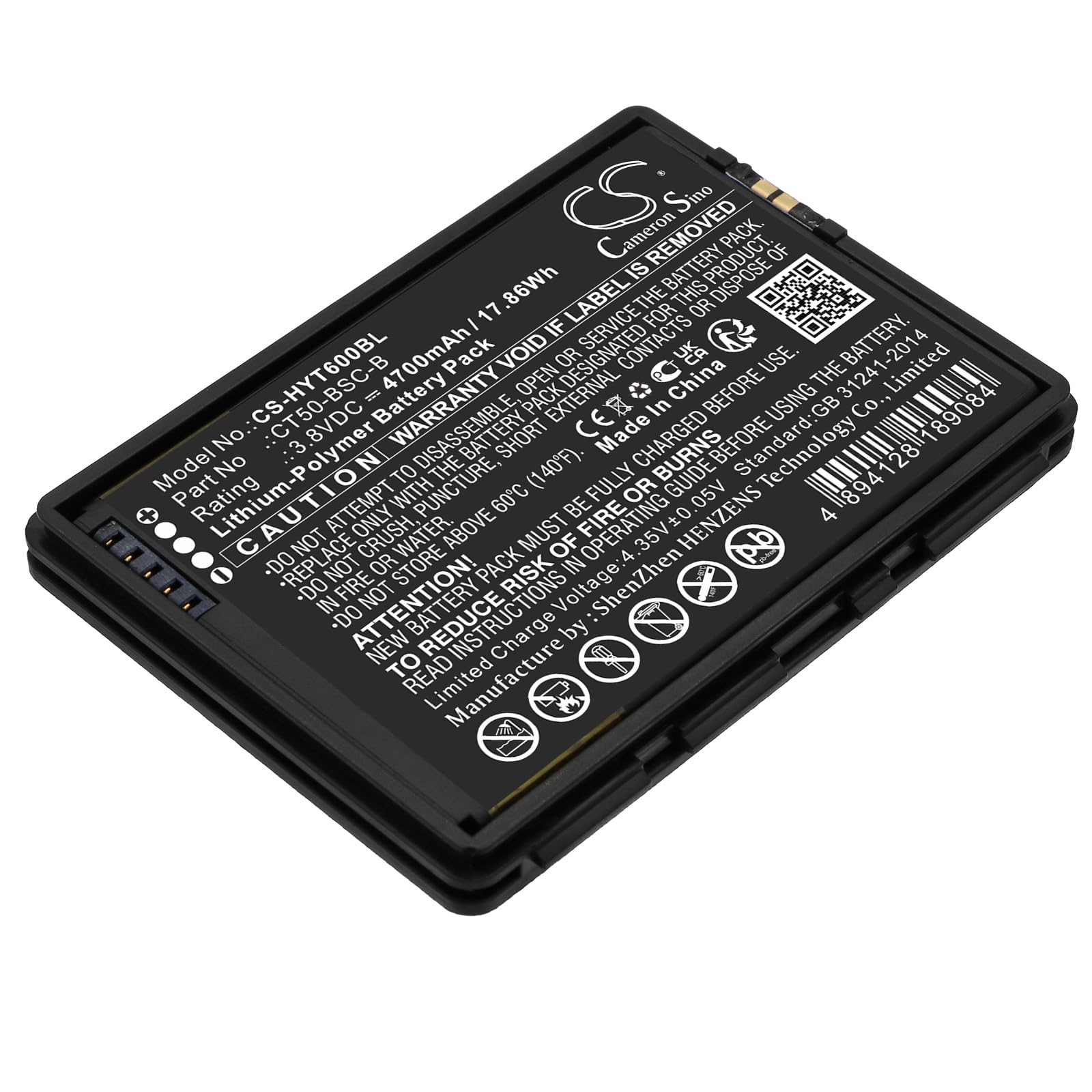 FYIOGXG Cameron Sino Battery for Honeywell Dolphin CT60, Dolphin CT65 PN:Honeywell CT50-BSC-B 4700mAh / 17.86Wh