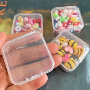 Pcxino 40 Pack 4.5 cm Small Plastic Containers with Lids,Clear Plastic Beads Storage Containers Box for Small Items and Craft Projects