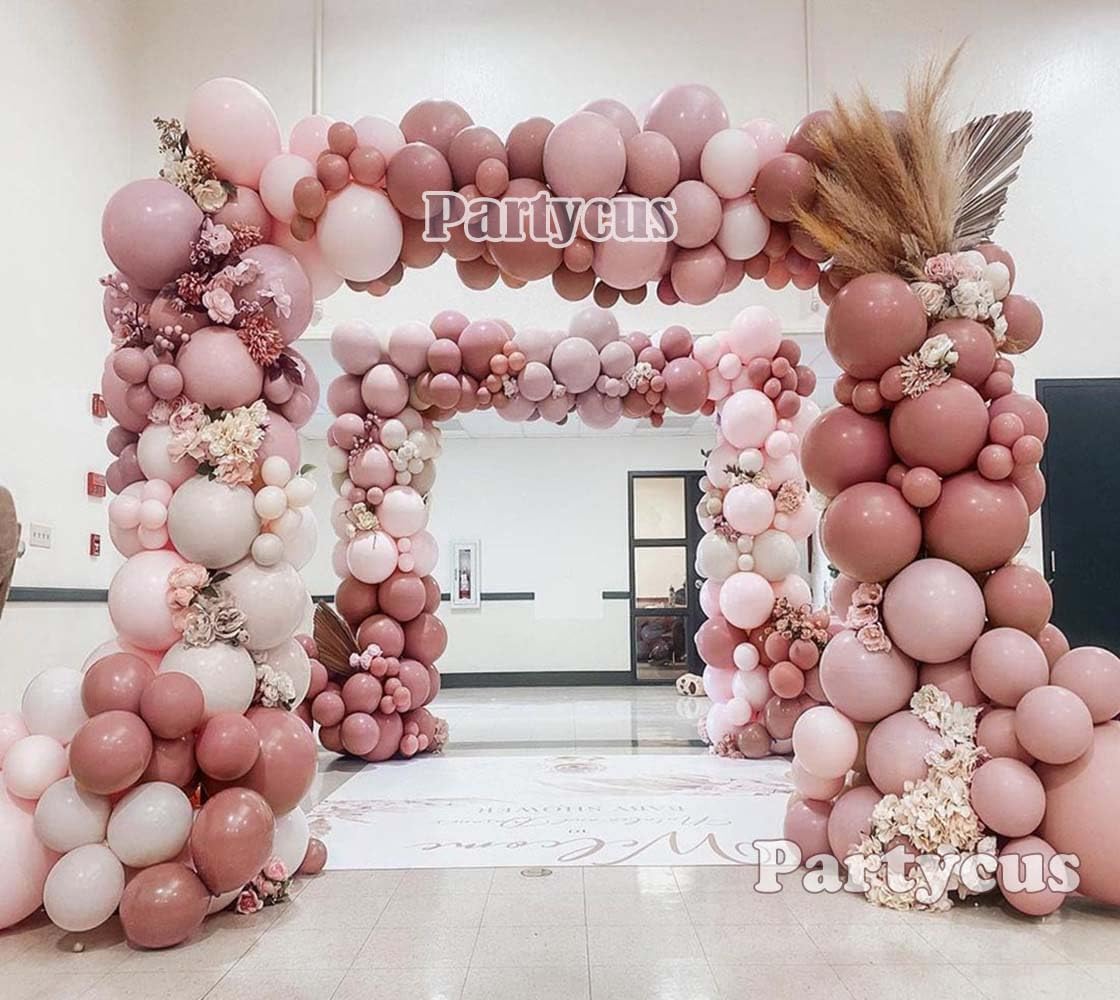 Dusty Pink Balloon Garland Double Stuffed Dusty Rose Mauve Light Pink Matte Balloon Boho Blush Nude Balloon Arch Kit for Baby Shower Birthday Bridal Wedding Party Decoration