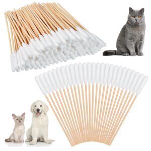 akamino 300 pcs dog qtips, 6 inch cotton swabs for dogs and cats, pet cotton ear buds for dog ear care, long bamboo cotton sticks for dog ear cleaning solution