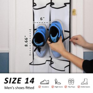 GOMAJI 2PK 12 Large Pockets Over Door Hanging Shoe Organizer