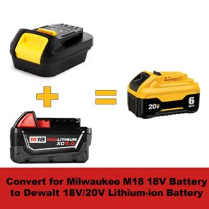 MIL18DL Adapter for Milwaukee to for Dewalt Battery, for Milwaukee M18 18V Lithium Battery Convert to for Dewalt 20V MAX XR Lithium Battery,Power for Dewalt 20V Cordless Tools