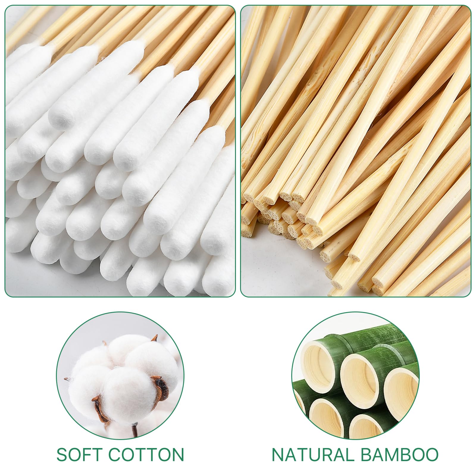 Akamino 300 PCS Dog Qtips, 6 Inch Cotton Swabs for Dogs and Cats, Pet Cotton Ear Buds for Dog Ear Care, Long Bamboo Cotton Sticks for Dog Ear Cleaning Solution