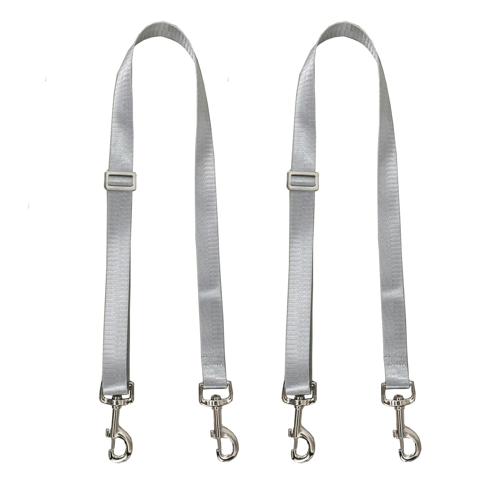 Horse Blanket Sheet Leg Straps， Adjustable Horse Leg Replacement Straps，with Metal Double Swivel Snaps, Adjustable Length from 24 to 42 Inch (Two Side Snaps)，Silver 2 PCS