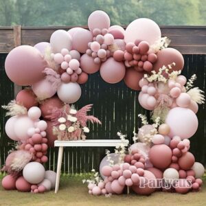 dusty pink balloon garland double stuffed dusty rose mauve light pink matte balloon boho blush nude balloon arch kit for baby shower birthday bridal wedding party decoration