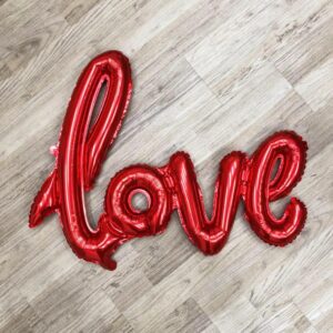 2pcs LOVE Foil Balloons Mylar Foil Letters Balloons Reusable Material for Romantic Valentine's Day Wedding Bridal Shower Anniversary Engagement Party Decorations