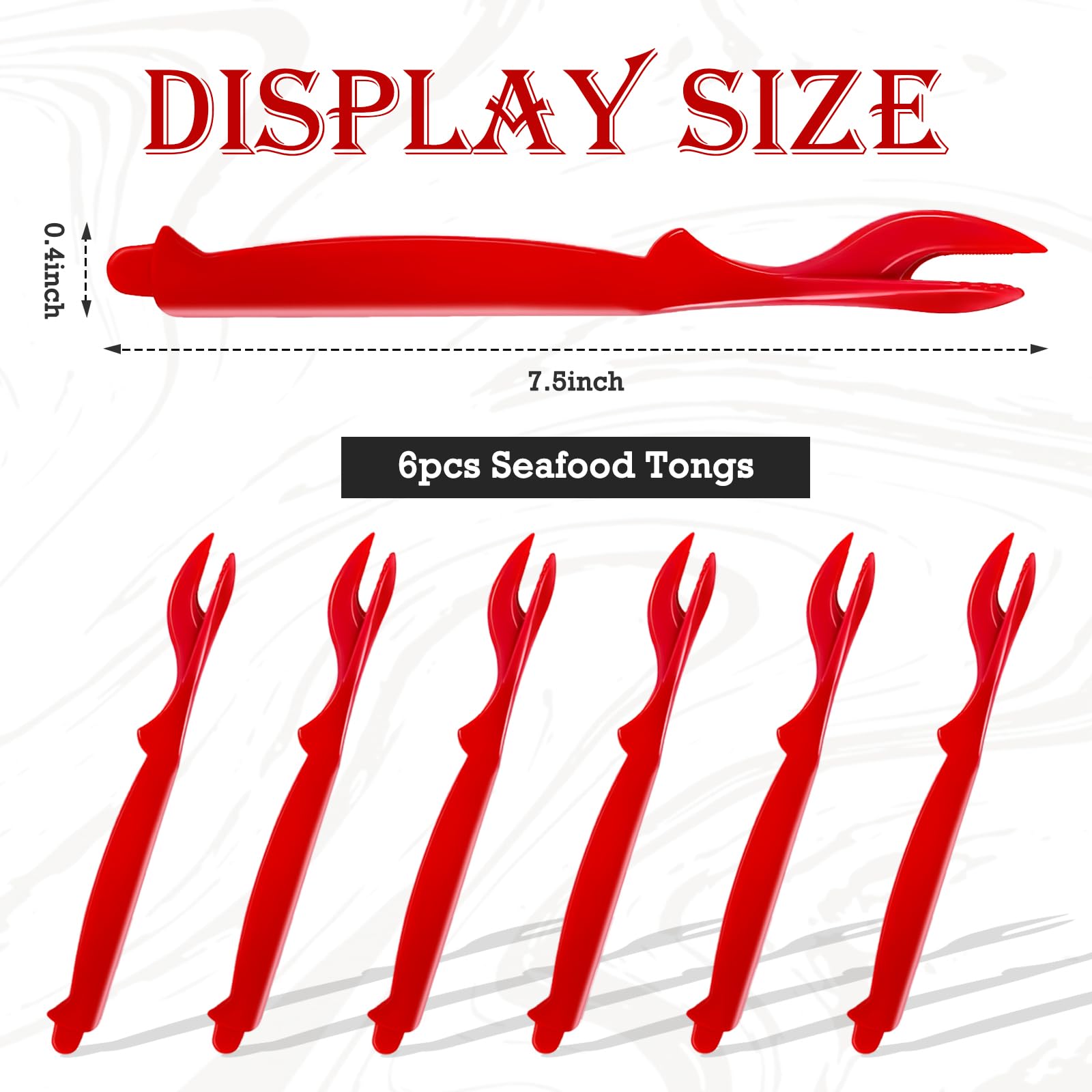 LORICK Crab Legs Crackers Tool, 6Pcs Seafood Cracker Picks Tools for Crab, Lobster, Shrimp, Crawfish, Prawns, Easy Opener Shellfish Crab Picks Knife, Normal, Red