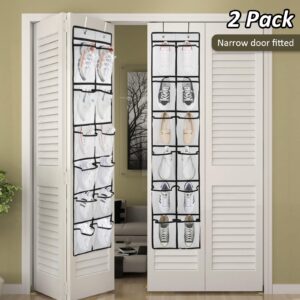 GOMAJI 2PK 12 Large Pockets Over Door Hanging Shoe Organizer