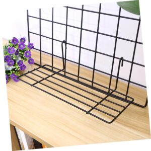 BESTOYARD Hanging Wire Shelf Wire Wall Panel Wall Grid Display Shelf Metal Floating Shelf Desk Book Holder Grid Basket Wall Grid Panels Grid Wall Rack Panel White Shelfs Organizer Iron Wire