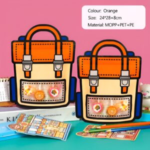 HNQTJJS 20 Pcs Goodie Bags Reusable Gift Bags Party Favor Gifts Birthday Party Bags For Boys Girls Handheld Stand-up Orange(Large)