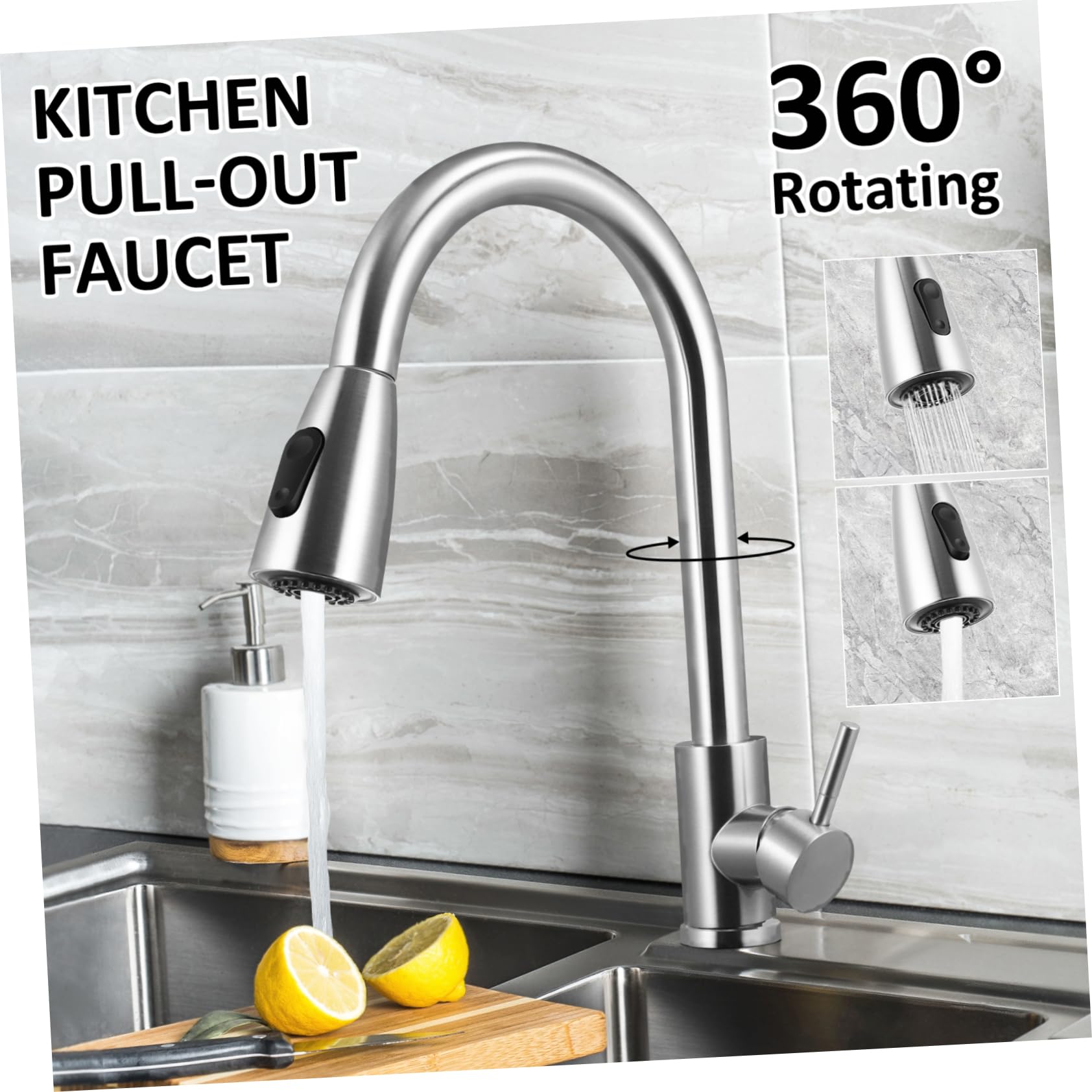 Housoutil Kitchen Sink Faucet Bath Sink Faucet Bathtub Faucet Bath Faucets Freestanding Tub Faucet Kitchen Fixtures Faucet Water Tap Replacement Kitchen Water Faucet Bathroom Faucets Mixer