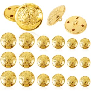 ouligay 18pcs gold buttons for blazer button set metal brass buttons vintage coat buttons for blazer suits coat jacket uniform 18mm 20mm 25mm