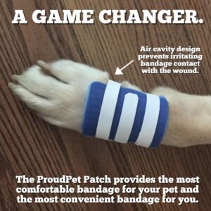 Proud Pet Patches A Better Dog Bandage for Wound Care, Cone Collar Alternative. Recovery Bandage for Dogs Leg. Cover & Help Licking of Hot Spots, Lick Granuloma, Stitches w/Hot Spot Spray (Medium)