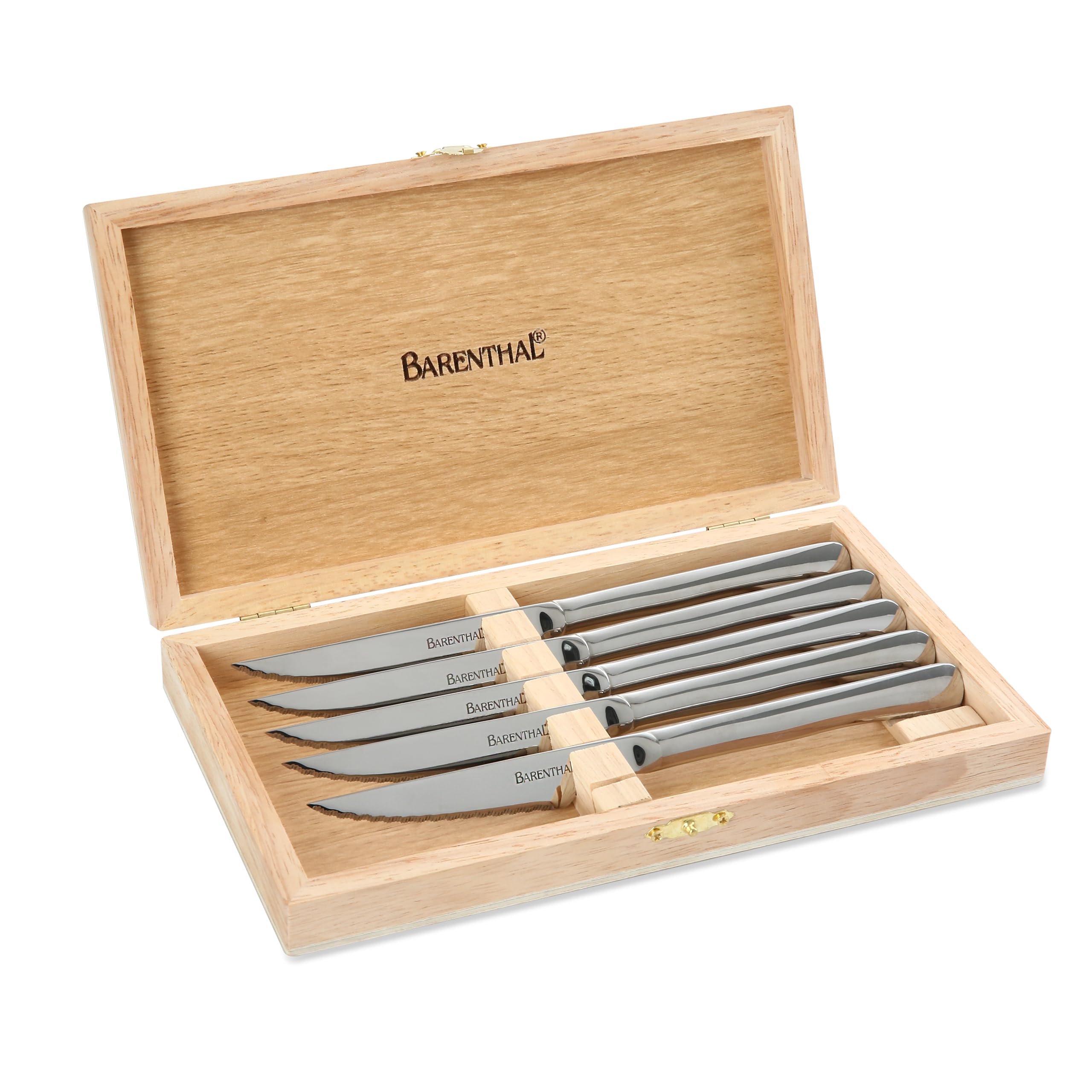 Steak Knives Set of 6, German Stainless Steel Sharp Steak Knife Set, 4.8 Inch Serrated Knives with Box, Steak Knifes for Home Party Christmas Gift