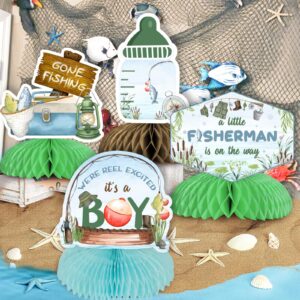 Fishing Baby Shower Decorations Centerpieces Fishing Centerpieces Honeycomb Gone Fishing Table Decors It’s a Boy Gone Fishing Centerpieces Indoors or Outdoors Gone Fishing Gender Reveal Party Supplies