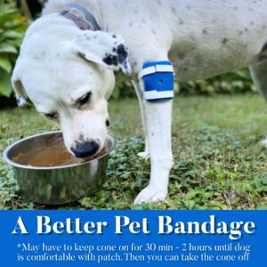 Proud Pet Patches A Better Dog Bandage for Wound Care, Cone Collar Alternative. Recovery Bandage for Dogs Leg. Cover & Help Licking of Hot Spots, Lick Granuloma, Stitches w/Hot Spot Spray (Medium)