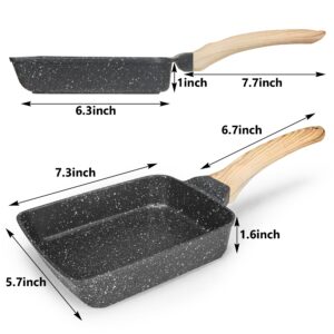 FUNGYAND Tamagoyaki Pan Set, 12-in-1 Japanese Omelette Egg Pan with Spatula, Bamboo Mat, Knife, and More Omelet & Sushi Accessories - Deluxe Complete Tamagoyaki Cookware Set - 5x7 Inches